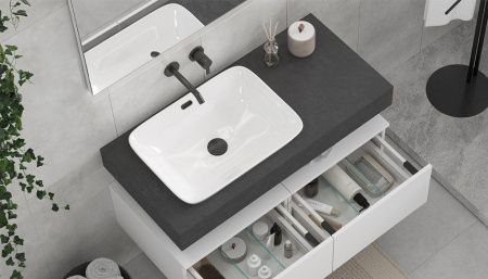 Столешница Velvex UNIT st.UNI.120-627 120х50 подвесная цвет серый