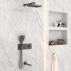 Душевая система Vincea VSFW-432T1GM встраиваемая в стену цвет вороненая сталь с термостатом