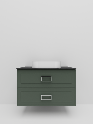 Тумба со столешницей La Fenice CUBO TWIN NFNC-01-CUB-G-100-2-3-GB 100х62х49 подвесная цвет серый/зелёный - фото 2