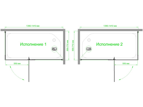 Душевой уголок Royal Bath HPVD RB7140HPVD-T 140х70 стекло прозрачное профиль белый без поддона - фото 4