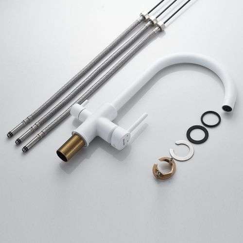 Смеситель для кухни Shevanik S128C на мойку белый - фото 4