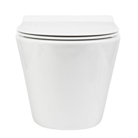 Унитаз подвесной Bond Oval F03-10 белый с сиденьем микролифт безободковый душевой смыв