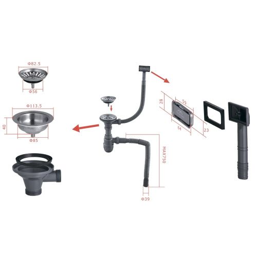 Кухонная мойка Fashun 7M Комплект AS4044 40х44 цвет сатин поверхность матовая - фото 5