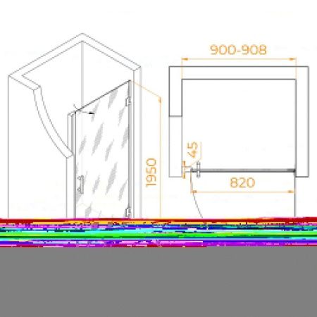 Душевая дверь RGW Hotel 350601109-14 90х195 стекло прозрачное профиль черный