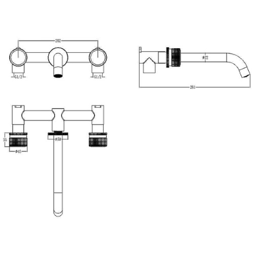 Смеситель Boheme Aura 152-2-G-A встраиваемый золото - фото 4