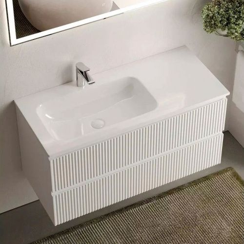 Тумба под раковину Sancos SNOB R SNR100LW 100х40 подвесная цвет белый - фото 2