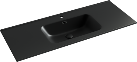 Раковина из сантехнического фарфора Ceramica Nova ELEMENT CN7006MB 120х50 накладная цвет черный 1 отверстие под смеситель