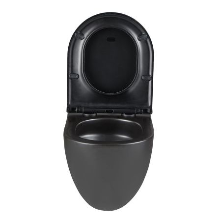 Унитаз подвесной LeMark Glazer 9612004 черный с сиденьем микролифт безободковый смыв торнадо