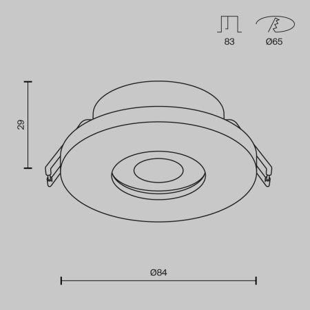 Светильник встраиваемый Maytoni Technical Stark DL083-01-GU10-RD-W