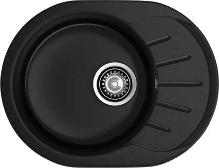 Кухонная мойка Granfest Rondo R-580L черный 58х45 цвет черный поверхность матовая