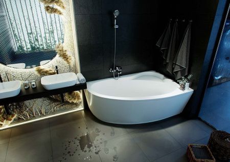 Ванна акриловая Aquatek Фиджи FID170-0000002 170х110 пристенная асимметричная без каркаса без ручек