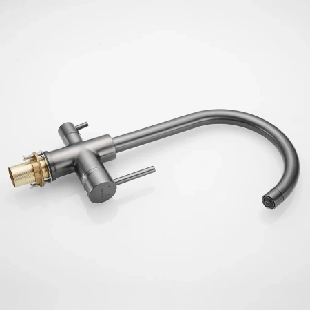 Смеситель для кухни Shevanik S128T на мойку оружейная сталь