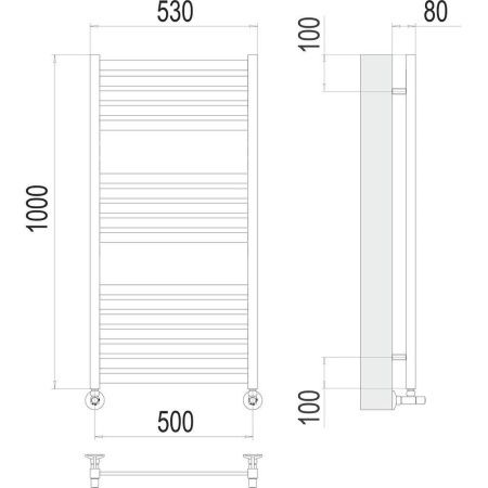 Полотенцесушитель водяной Terminus 4670078530875 55х100 хром