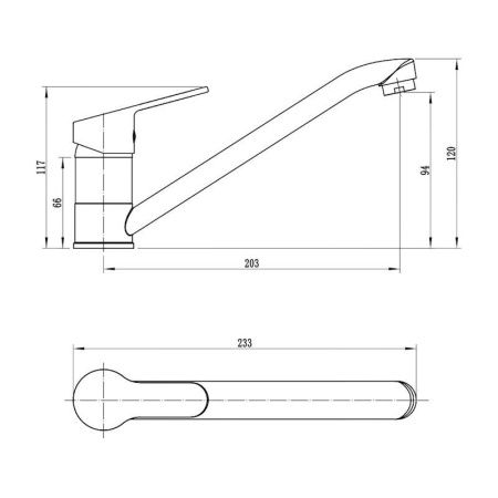 Смеситель для кухни Voda TD05 на мойку хром