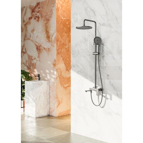 Душевая стойка Raglo R03.24.09 настенная цвет графит - фото 3