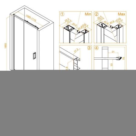 Душевая дверь RGW Classic 32091411-14 110х185 стекло прозрачное профиль черный