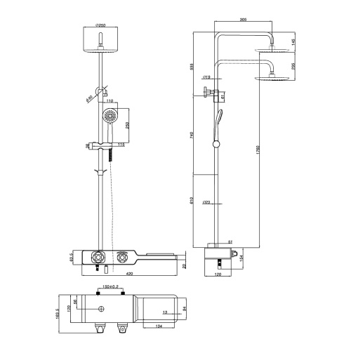 Душевая стойка LeMark Tropic LM7009C настенная - фото 3
