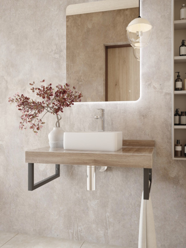 Столешница Teymi Helmi T150408 80х50 подвесная цвет коричневый - фото 4