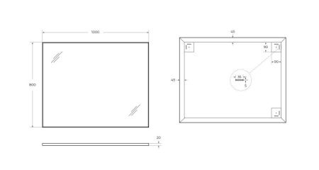 Зеркало BelBagno SPC-AL-1000-800 Nero 100х80 подвесное