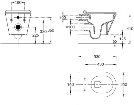 Чаша унитаза подвесная Kerama Marazzi PLAZA PLMR.wc.02 цвет белый