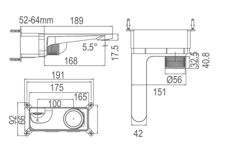 Смеситель для раковины Arrow ARM12868CP встраиваемый в стену хром