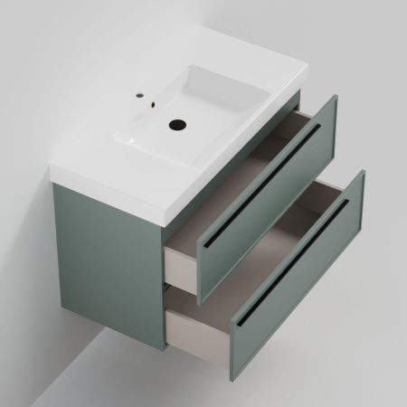 Тумба с раковиной La Fenice Elba TWIN NFNC-01-ELB-G-100-2-3-100 100х50 подвесная цвет серый