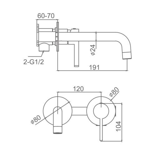 Смеситель для раковины Splenka S221 S221.11.09 настенный графит - фото 3