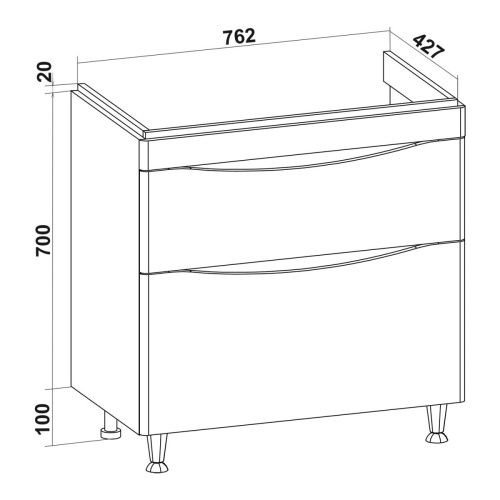 Тумба под раковину Runo БАРИ 00-00001975 40х40 подвесная цвет белый - фото 5