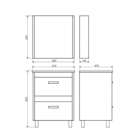 Тумба с раковиной Comforty Тулуза 00-00016585CF 60х50 напольная цвет белый/бежевый