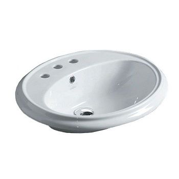 Раковина из сантехнического фаянса Simas Arcade AR859bi*3 60х50 встраиваемая цвет белый 3 отверстия под смеситель