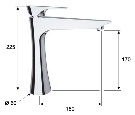 Смеситель Daniel Diva DV607B15 на раковину черный