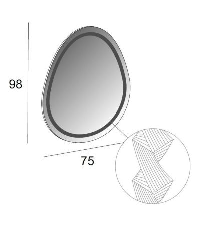 Зеркало с подсветкой Cezares 44777 80х100 подвесное