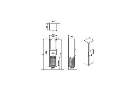 Шкаф-пенал Vitra Root Classic 68522 40х160 подвесной цвет синий