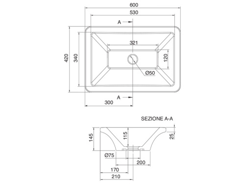 Раковина из санфаянса Scarabeo Butterfly 4002 60х42 накладная цвет белый 1 отверстие под смеситель - фото 3
