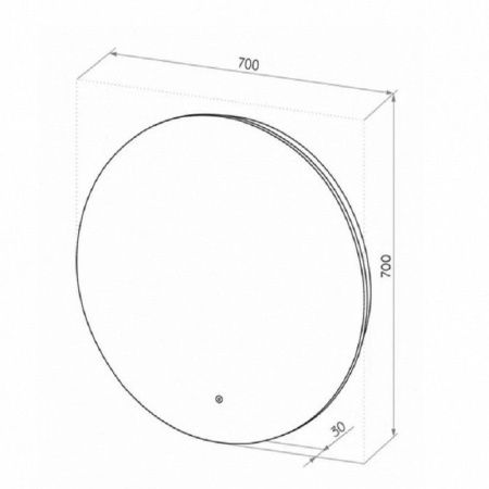 Зеркало с подсветкой Maretti GI1470R35EL 70х70 подвесное