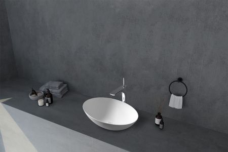 Раковина из искусственного камня Abber STEIN AS2609 50х40 накладная цвет белый без отверстий под смеситель