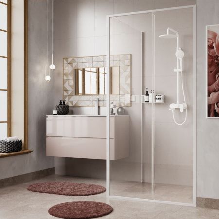 Душевой уголок Wasserkraft 44S19 100х100 стекло прозрачное профиль белый без поддона