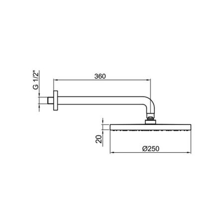 Верхний душ Webert Comfort AC0398010METAL золото
