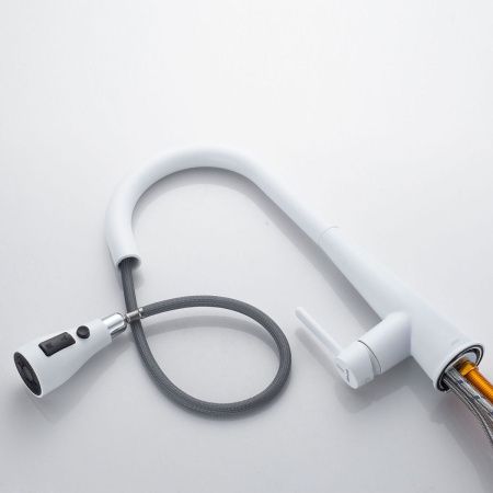 Смеситель для кухни Shevanik S363C на мойку белый