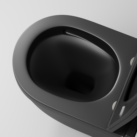 Унитаз подвесной Grossman Торнадо GR-4483BMSQ черный матовый с сиденьем микролифт безободковый смыв торнадо