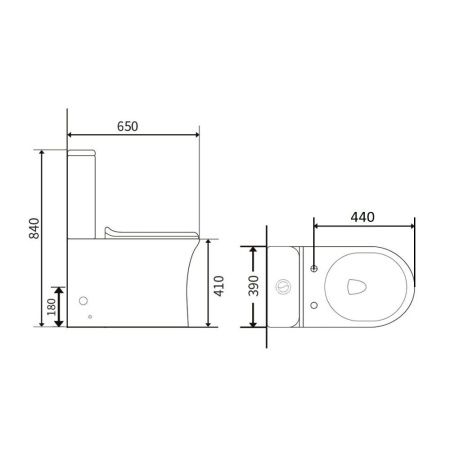 Унитаз напольный с бачком Agger AT01000 белый с сиденьем микролифт безободковый душевой смыв