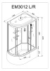 Душевая кабина AvaCan EM3012RGM+EL 120х90 асимметричная с крышей ориентация правая