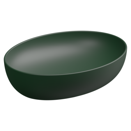 Раковина керамическая GSG Ceramic Design Easy EALAVOV55036 55х42 накладная цвет болотный без отверстий под смеситель