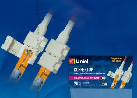 Коннектор для светодиодных лент Uniel UCX-SD2/B20-NNN WHITE 020 POLYBAG