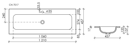 Раковина Ceramica Nova GRACE 121 см CN7017MB накладная цвет черный матовый - фото 3