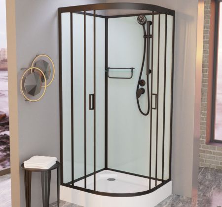 Душевая кабина Frank 400004 100х100 четверть круга без крыши ориентация универсальная