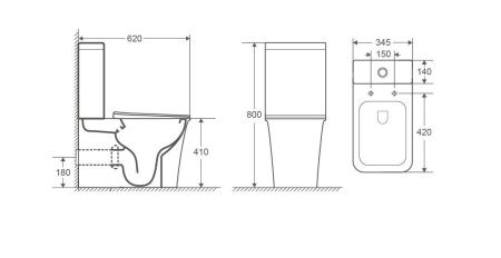 Унитаз напольный с бачком Cerutti SPA CT7838 белый с сиденьем микролифт безободковый каскадный смыв