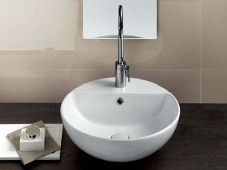 Раковина из сантехнического фаянса Hatria HAPPY HOUR YXSJ01 50х50 накладная цвет белый 1 отверстие под смеситель