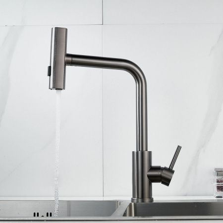 Смеситель для кухни Raffine F203T на мойку оружейная сталь