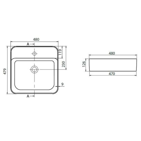 Раковина керамическая Allen Brau Liberty 4.32014.20 50х50 накладная цвет белый 1 отверстие под смеситель
